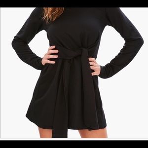 Missguided- black tie waist sweater dress